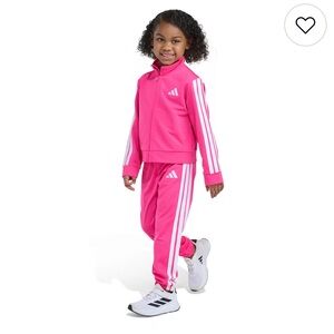 Adidas Girls Youth Pink and White Tracksuit size 6X